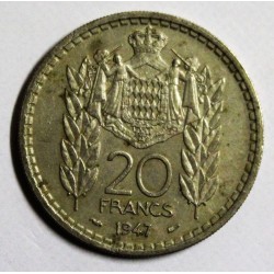 MONACO - KM 124 - 20 FRANCS 1947 - LOUIS II