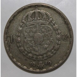 SCHWEDEN - KM 814 - 1 KRONA 1949 TS - GUSTAF V