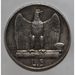 ITALIE - KM 67 - 5 LIRE 1927 R - VICTOR EMMANUEL III