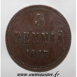 FINNLAND - KM 4.1 - 5 PENNIA 1867 - ALEXANDER II