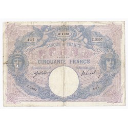 FAY 14/21 - 50 FRANCS 1908 - 20.02 - TYPE BLEU ET ROSE - PICK 64