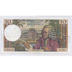 FAY 62/57 - 10 FRANCS VOLTAIRE - 01/06/1972 - TTB A SUP - A 794 - PICK 147