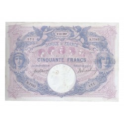 FRANKREICH - PICK 64 - 50 FRANCS 1917 - 06.12 - TYP BLAU UND ROSA