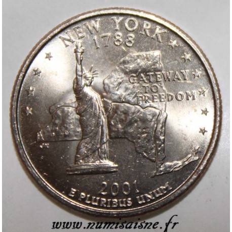 ÉTATS UNIS - KM 318 - 1/4 DOLLAR 2001 P - NEW YORK