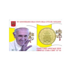 VATICAN - 50 CENT 2019 - COINCARD 10 - PAPE FRANCOIS