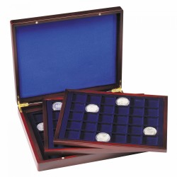 COFFRET VOLTERRA TRIO DE LUXE - 3 PLATEAUX - CASES RONDES OU CARRÉES DE 32 à 66 mm