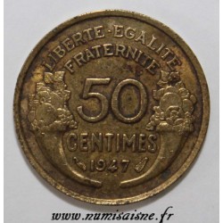 FRANCE - KM 914 - 50 CENTIMES 1947 - TYPE MORLON BRONZE ALUMINIUM