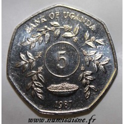 UGANDA - KM 29 - 5 SHILLINGS 1987