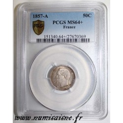 FRANCE - KM 794 - 50 CENT 1857 A - Paris - TYPE NAPOLEON III - PCGS MS 64 +