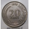 SINGAPOUR - KM 4 - 20 CENTS 1976