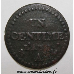 GADOURY 76 - 1 CENTIME 1798 - AN 7 A - Paris - TYPE DUPRÉ - KM 646 - REVERS DESAXÉ À 7h