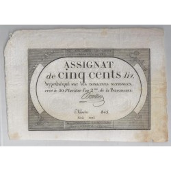 ASSIGNAT DE 500 LIVRES - 08/02/1794 - DOMAINES NATIONAUX