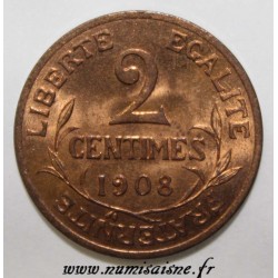 GADOURY 107 - 2 CENTIMES 1908 - TYPE DUPUIS - KM 841