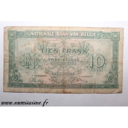 BELGIEN - PICK 122 - 10 FRANCS - 2 BELGAS - 01/02/1943