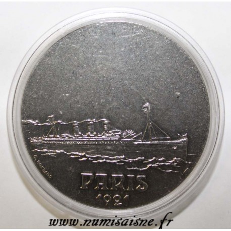 FRANCE - MÉDAILLE - BATEAU -  PARIS  - 1921 - TRANSATLANTIQUE