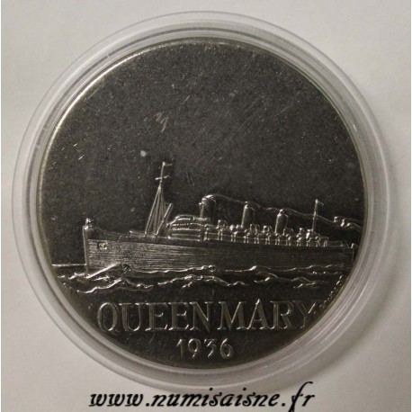 FRANCE - MÉDAILLE - BATEAU - QUEEN MARY - 1936 - TRANSATLANTIQUE