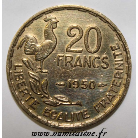 FRANCE - KM 917 - 20 FRANCS 1950 - TYPE G.GUIRAUD - 3 FEATHERS