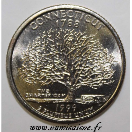 ETATS UNIS - KM 297 - 1/4 DOLLAR 1999 P - Philadelphie - CONNECTICUT