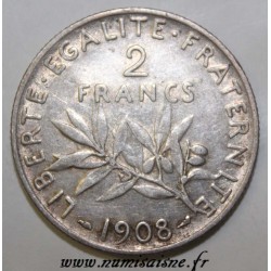 FRANCE - KM 845 - 2 FRANCS 1908 - TYPE SOWER