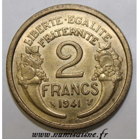 FRANCE - KM 886 - 2 FRANCS 1941 - TYPE MORLON - 4 OPEN