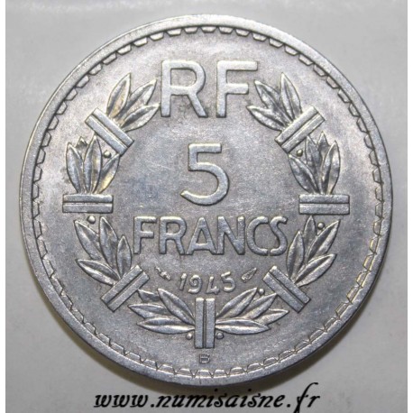 GADOURY 761 - 5 FRANCS 1945 B - Beaumont le Roger - TYPE LAVRILLIER - KM 888