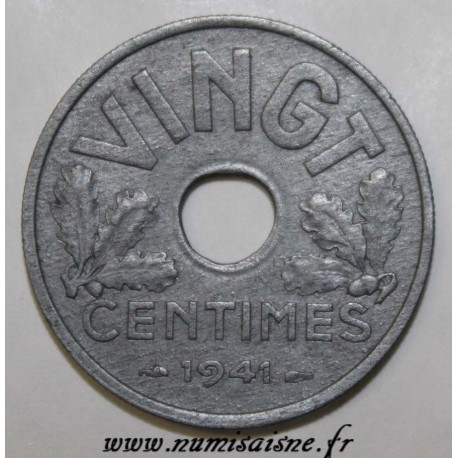 FRANCE - KM 899 - 20 CENTIMES 1941 - TYPE VINGT