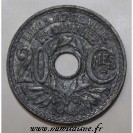 FRANKREICH - KM 907 - 20 CENTIMES 1946 - TYP LINDAUER