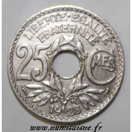 GADOURY 380 - 25 CENTIMES 1928 - TYPE LINDAUER - KM 867