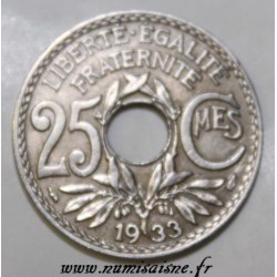 FRANKREICH - KM 867 - 25 CENTIMES 1933 - TYP LINDAUER