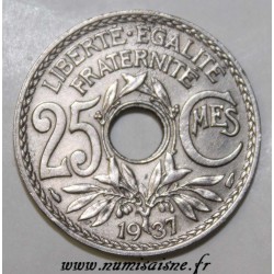 GADOURY 380 - 25 CENTIMES 1937 TYPE LINDAUER - TTB - KM 867