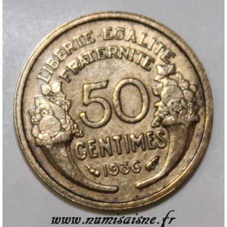 FRANCE - KM 894 -50 CENTIMES 1936 - TYPE MORLON