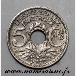 FRANCE - KM 875 - 5 CENTIMES 1920 - TYPE LINDAUER