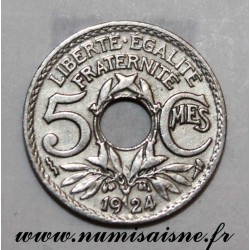 FRANKREICH - KM 875 - 5 CENTIMES 1924 - Poissy - TYP LINDAUER - Kleines Modul