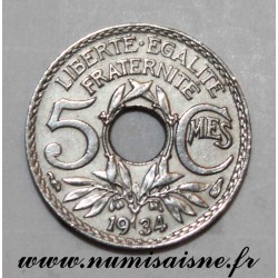 FRANKREICH - KM 875 - 5 CENTIMES 1934 - TYP LINDAUER - Kleines Modul