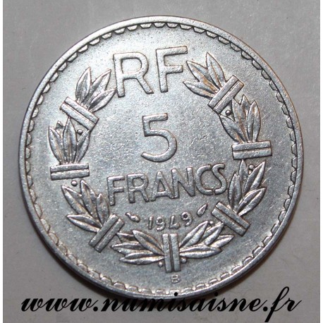 FRANCE - KM 888 - 5 FRANCS 1949 B - Beaumont le Roger - TYPE LAVRILLIER