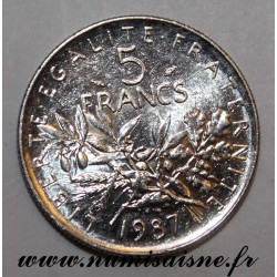 FRANCE - KM 926a - 5 FRANCS 1987 - TYPE SOWER