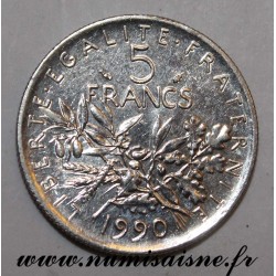 FRANCE - KM 926a - 5 FRANCS 1990 TYPE SOWER