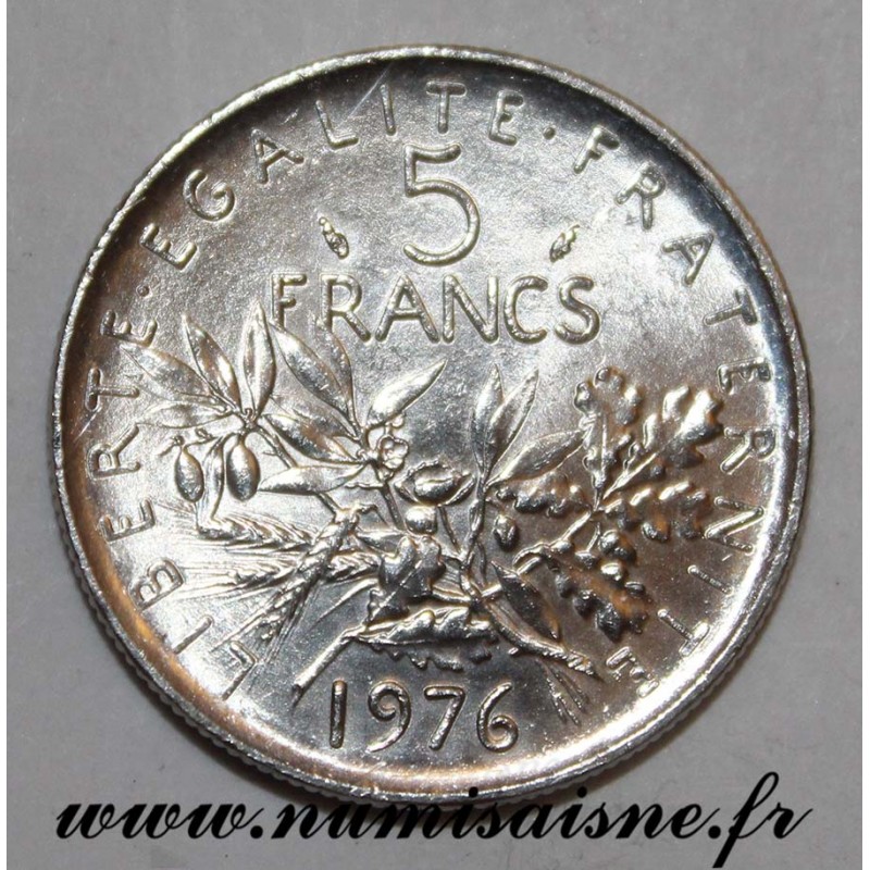 FRANCE - KM 926a - 5 FRANCS 1976 - TYPE SOWER