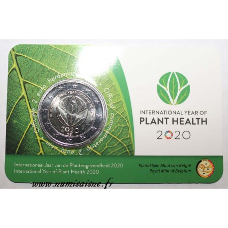 BELGIQUE - 2 EURO 2020 - ANNÉE INTERNATIONALE DE LA SANTÉ DES PLANTES - Coincard FL / FR