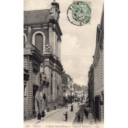 59 - LE NORD - LILLE - L'EGLISE SAINT-ETIENNE ET L'HOPITAL MILITAIRE