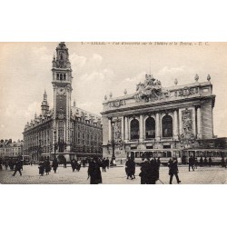 59 - LE NORD - LILLE - VUE D'ENSEMBLE SUR LE THEATRE ET LA BOURSE