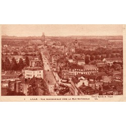 59 - LE NORD - LILLE - VUE PANORAMIQUE VERS LA RUE NATIONALE