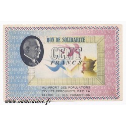 FRANKREICH - BANKNOTEN VON SOLIDARITÄT - 100 FRANCS 1941 - 1942 - TYP PÉTAIN