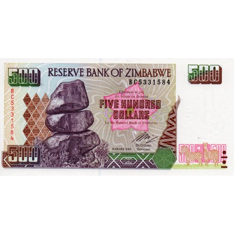 ZIMBABWE - PICK 11 b - 500 DOLLARS - 2004