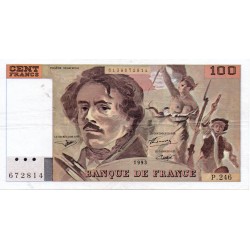 FRANKREICH - PICK 154 - 100 FRANCS DELACROIX 1993 - TYPE 1978 - "imprimé en continu"