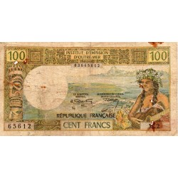 TAHITI - PICK 24 b - 100 FRANCS (1973 )