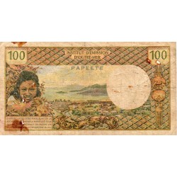 TAHITI - PICK 24 b - 100 FRANCS (1973 )