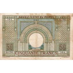 MAROC - PICK 21 - 50 FRANCS - 28/10/1947