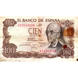 ESPAGNE - PICK 152 a  - 100 PESETAS - 17/11/1970