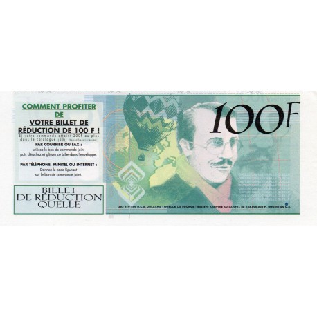 FRANCE - BILLET PUBLICITAIRE DE 100 FRANCS - CATALOGUE QUELLE - 2001